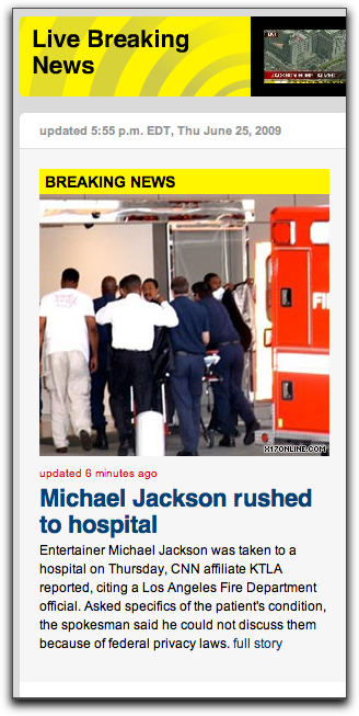 CNN is late with Michael Jackson news